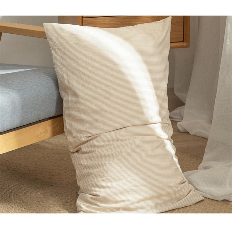 Japanese-Style Washed Cotton Bedding Set - 100% Pure Cotton Four-Piece