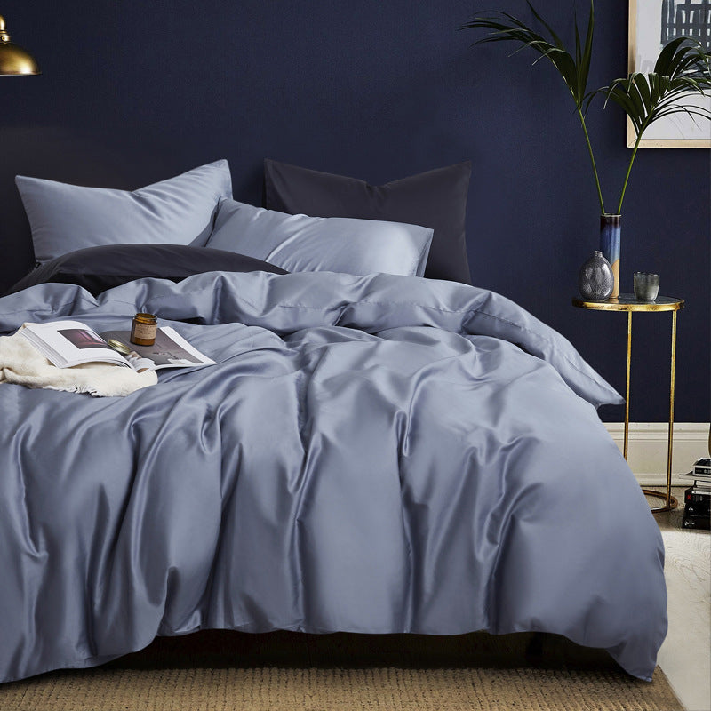 Premium Long-Staple Cotton Bedding Set - 60 Count Solid Color Four-Piece