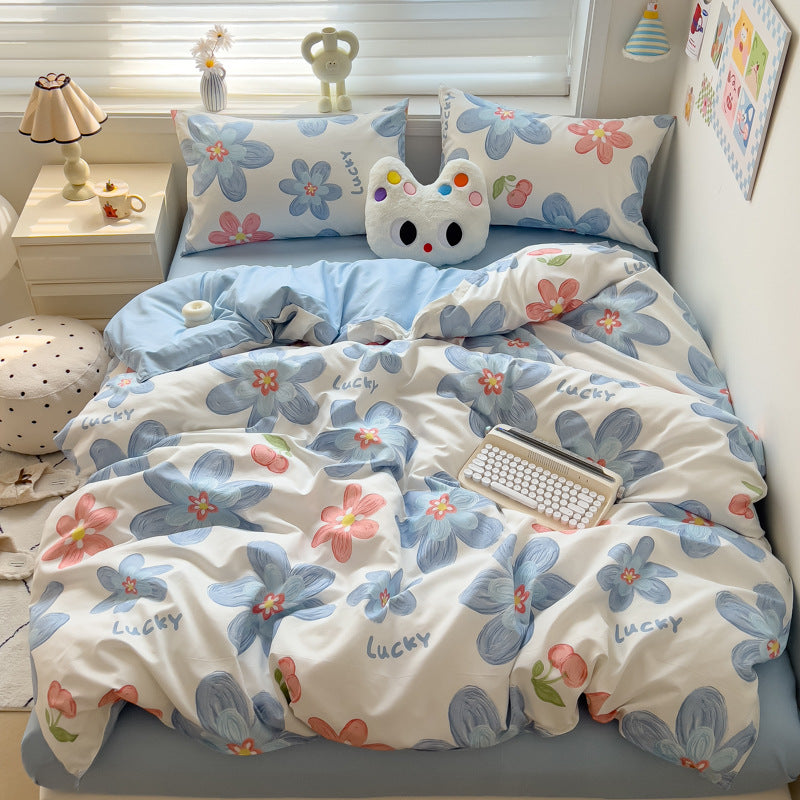 Brushed Cotton Four-Piece Bedding Set - Fresh & Simple Washed Cotton