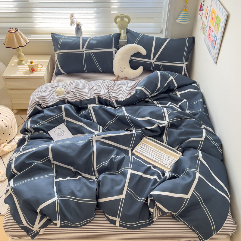 Brushed Cotton Four-Piece Bedding Set - Fresh & Simple Washed Cotton
