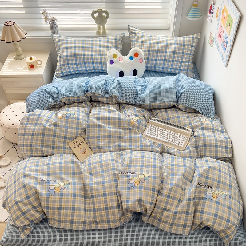 Brushed Cotton Four-Piece Bedding Set - Fresh & Simple Washed Cotton