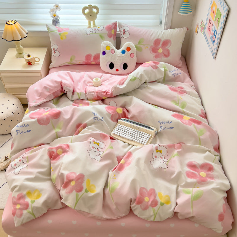 Brushed Cotton Four-Piece Bedding Set - Fresh & Simple Washed Cotton