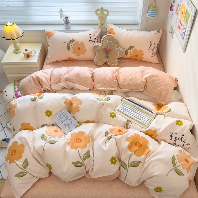 Brushed Cotton Four-Piece Bedding Set - Fresh & Simple Washed Cotton