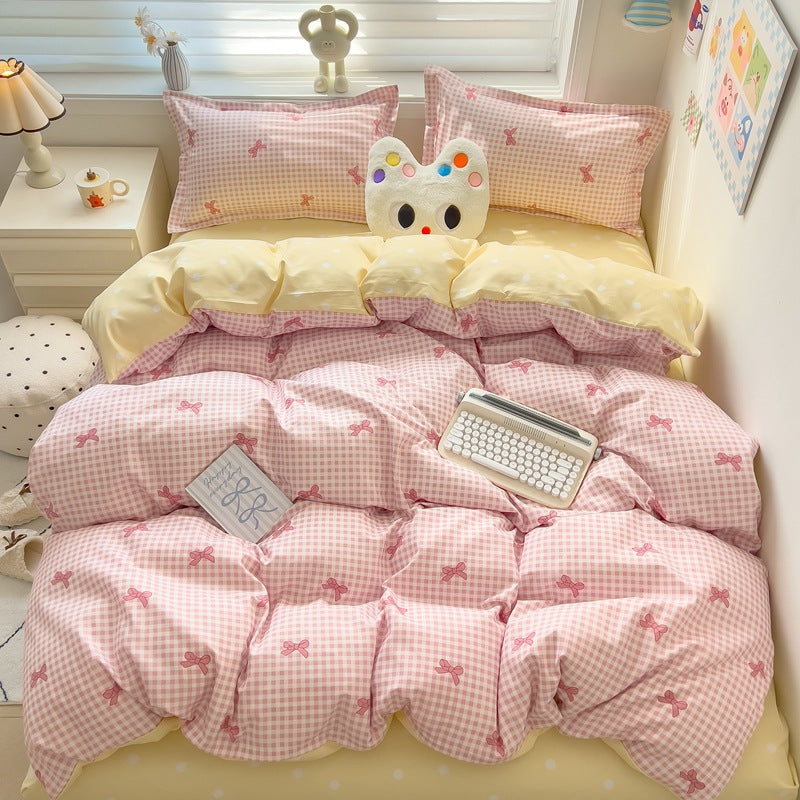 Brushed Cotton Four-Piece Bedding Set - Fresh & Simple Washed Cotton