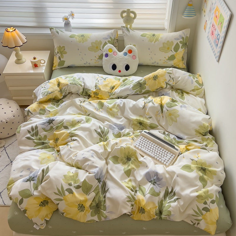 Brushed Cotton Four-Piece Bedding Set - Fresh & Simple Washed Cotton