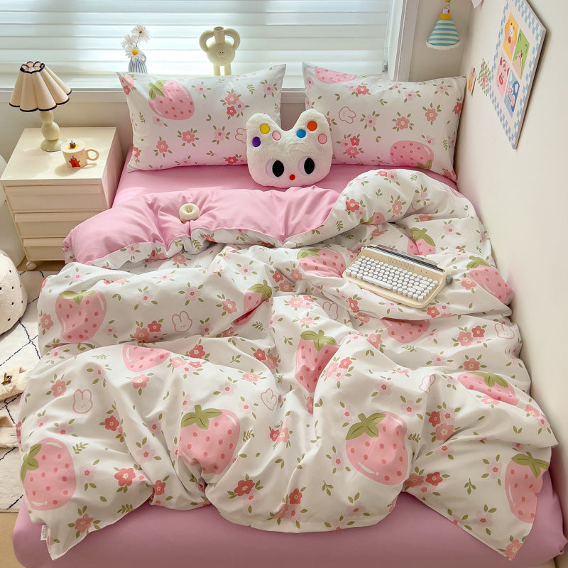 Brushed Cotton Four-Piece Bedding Set - Fresh & Simple Washed Cotton