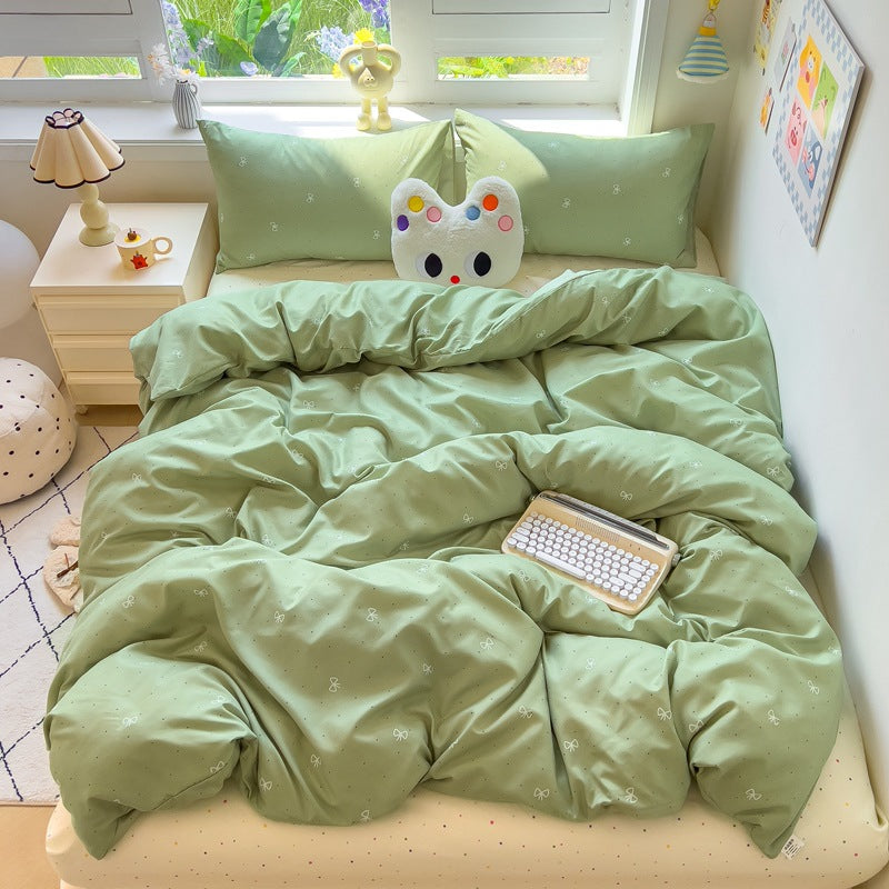 Brushed Cotton Four-Piece Bedding Set - Fresh & Simple Washed Cotton