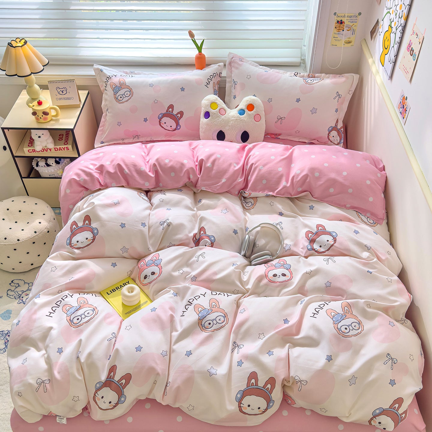 Brushed Cotton Four-Piece Bedding Set - Fresh & Simple Washed Cotton