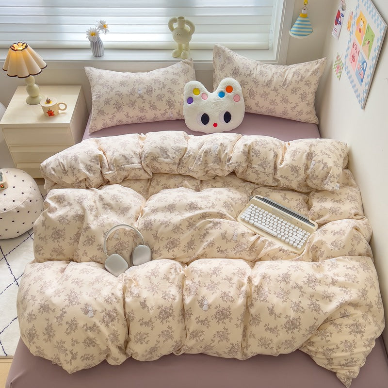 Brushed Cotton Four-Piece Bedding Set - Fresh & Simple Washed Cotton