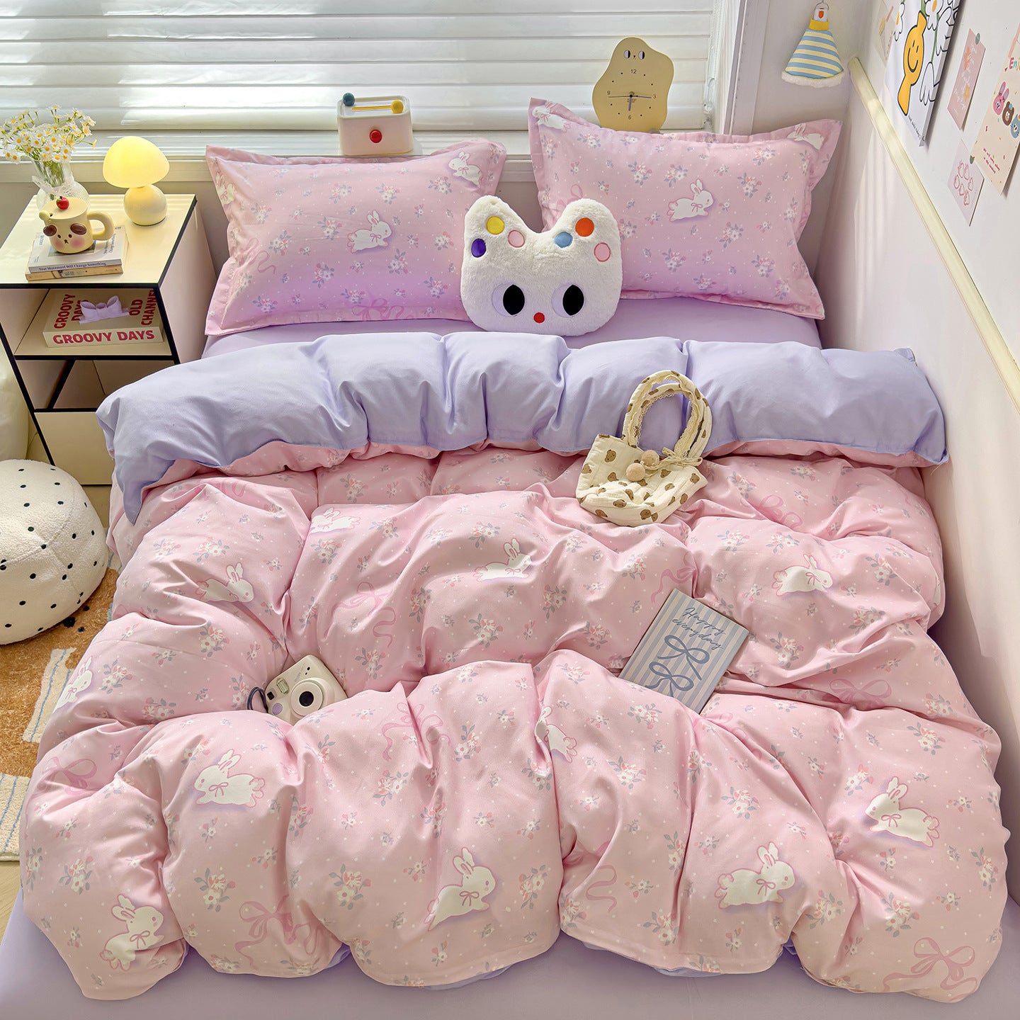 Brushed Cotton Four-Piece Bedding Set - Fresh & Simple Washed Cotton